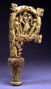 Crozier Depicting the Virgin and Child with Two Angels and the Crucifixion, France, ca. 1340-1350 (Museum of Biblical Art)