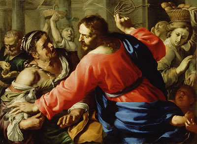 Christ Cleansing the Temple, Bernardino Mei, 1655 (Getty Museum)